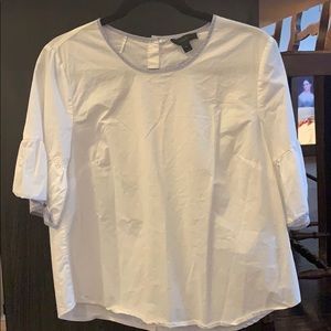 J Crew White Cotton Blouse